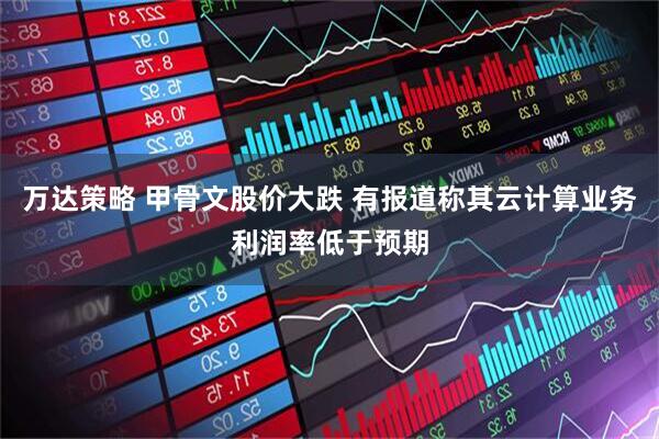 万达策略 甲骨文股价大跌 有报道称其云计算业务利润率低于预期
